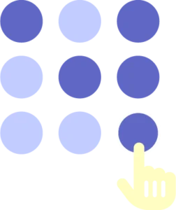 Hand selecting a customizable seat option from a grid of color-coded circles, illustrating the event seating chart design process for WP Seats.