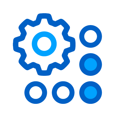 Gear icon representing customization and integration options for seat chart systems.